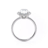 Oval Cut Moissanite Halo Engagement Ring, Tiffany Style, Choose Your Stone Size and Metal