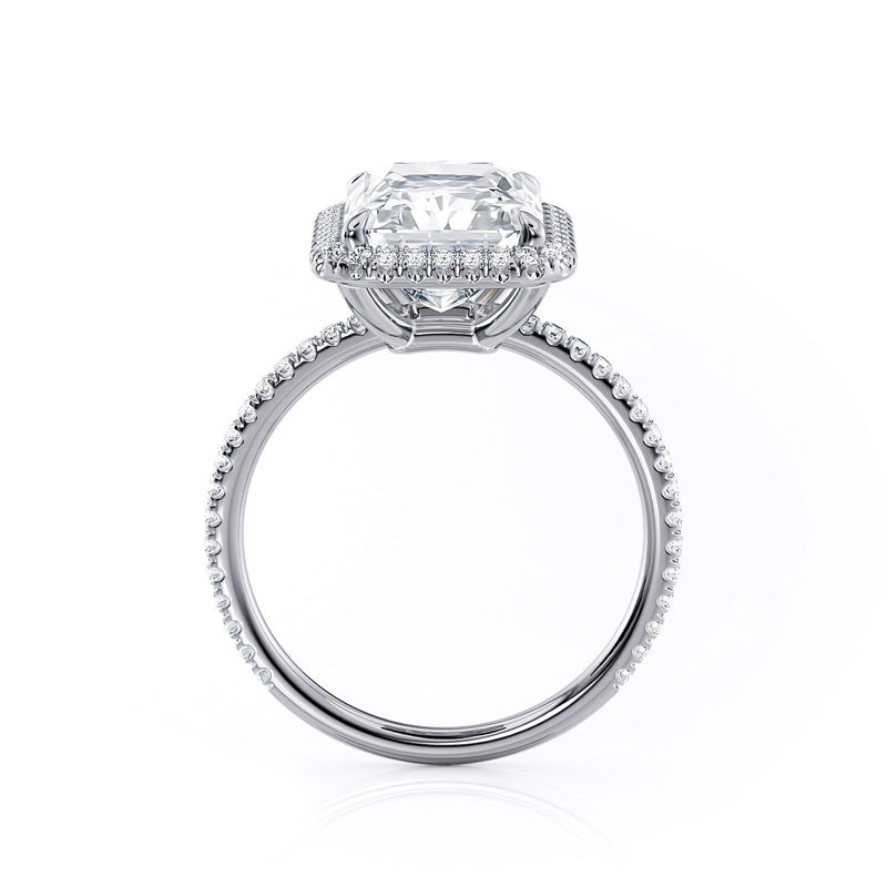 Radiant Cut Moissanite Halo Engagement Ring, Classic Style, Choose Your Stone Size and Metal