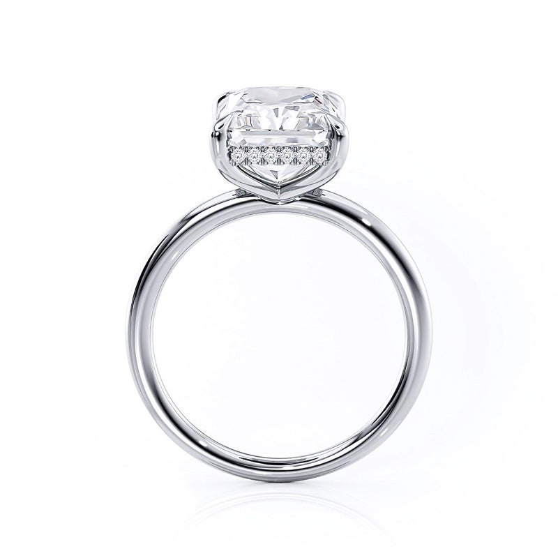 Radiant Cut Hidden Halo Moissanite Engagement Ring, Classic Style, Choose Your Stone Size and Metal