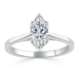 Lab-Diamond Marquise Cut Engagement Ring, Classic Design, Choose Your Stone Size and Metal