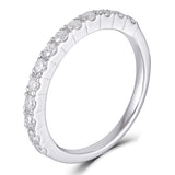 0.40ct Moissanite Wedding Band, Delicate Half Eternity Ring, 14Kt 585 White Gold