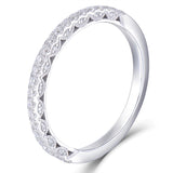 0.45ct Moissanite Wedding Band, Vintage Design, Half Eternity Ring, 14Kt 585 White Gold