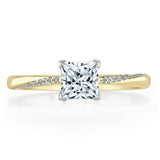 Lab-Diamond Princess Cut Engagement Ring, Classic Style, Choose Your Stone Size and Metal