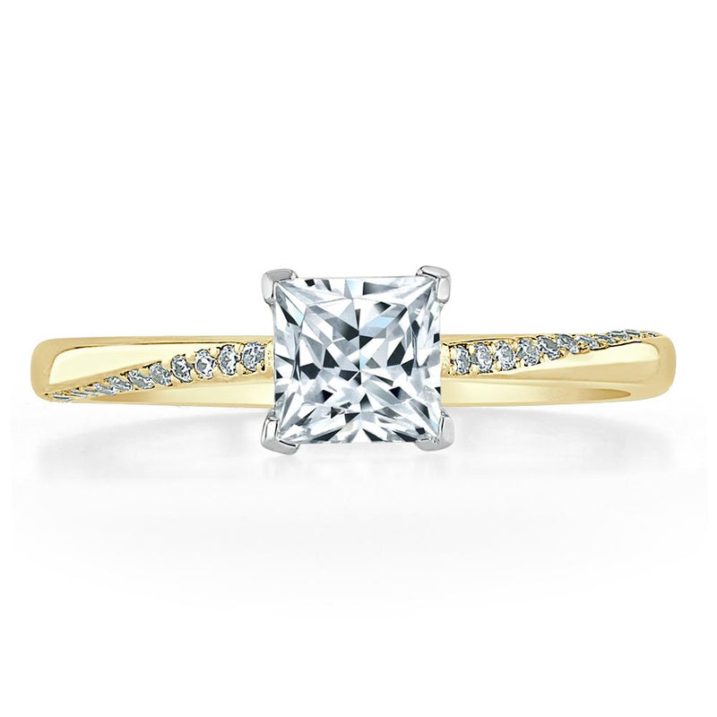 Lab-Diamond Princess Cut Engagement Ring, Classic Style, Choose Your Stone Size and Metal