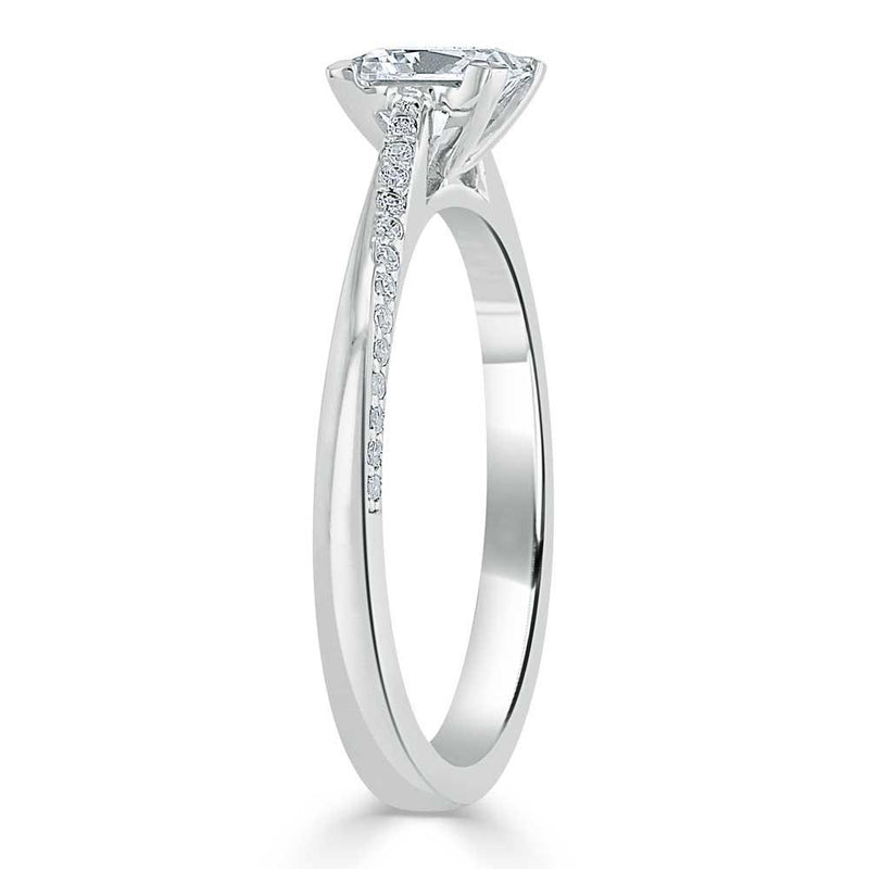 1.20ct  Princess Cut Moissanite Engagement Ring, Classic Style,  Available in White Gold, Platinum, Rose Gold or Yellow Gold