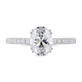 1.00ct Oval Cut Moissanite, Classic Engagement Ring, 14Kt 585 White Gold