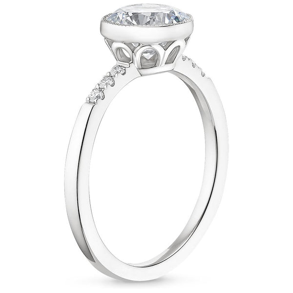 1.00ct Vintage Oval Cut Moissanite  Engagement Rin,  Available in White Gold, Platinum, Rose Gold or Yellow Gold