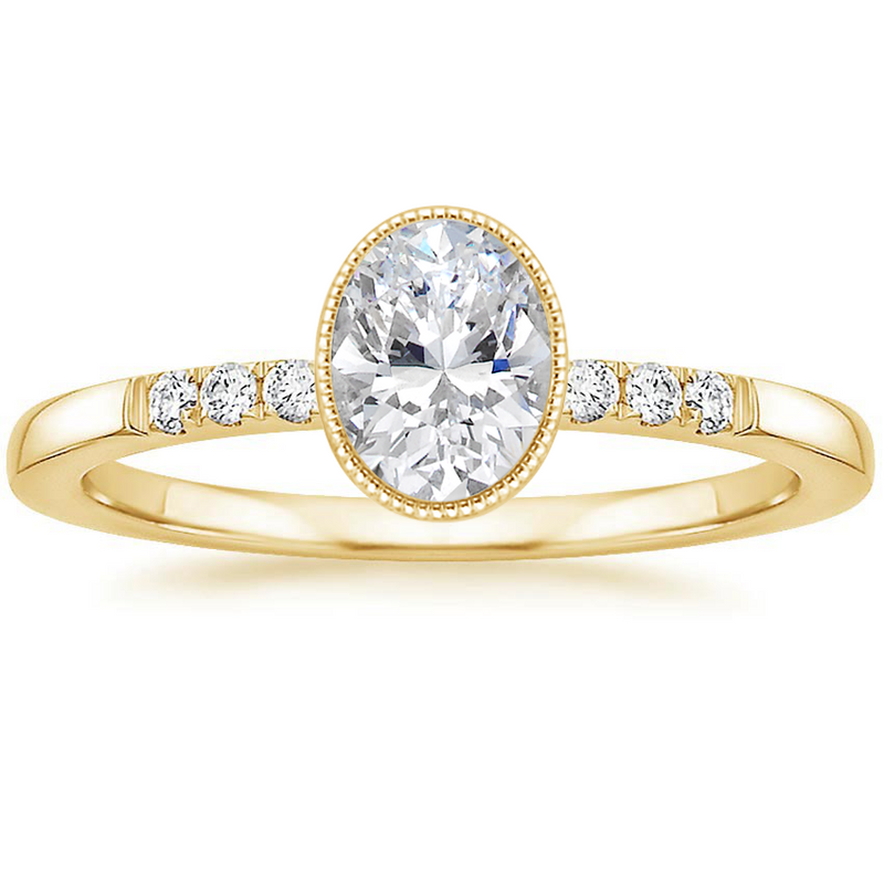 1.00ct Vintage Oval Cut Moissanite  Engagement Rin,  Available in White Gold, Platinum, Rose Gold or Yellow Gold
