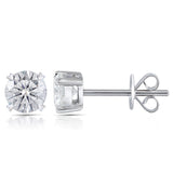 0.50ct each, Moissanite White Gold Stud Earrings, Round Cut, 14Kt 585 White Gold