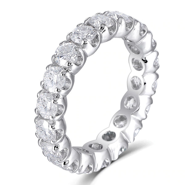 4.00ct White Gold Full Eternity Ring, Moissanite Wedding Band, Available in White Gold or Platinum
