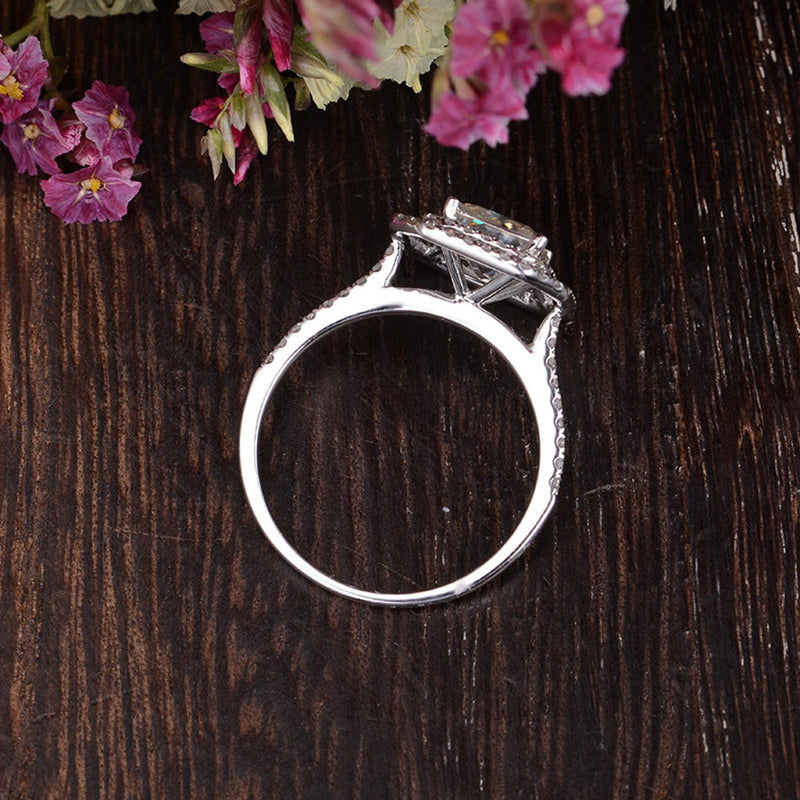 Princess Cut Moissanite Engagement Ring, Vintage Design, Choose Your Stone Size & Metal