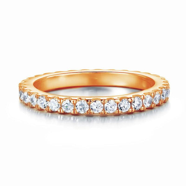 0.70ct Full Diamond Eternity Ring, Round Brilliant Cut Diamonds, 925 Sterling Silver, Rose Gold Plated