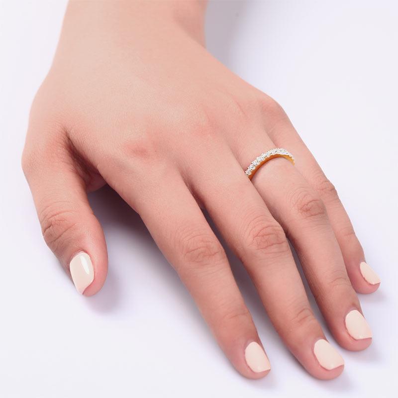 0.70ct Full Diamond Eternity Ring, Round Brilliant Cut Diamonds, 925 Sterling Silver, Rose Gold Plated