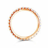 0.70ct Full Diamond Eternity Ring, Round Brilliant Cut Diamonds, 925 Sterling Silver, Rose Gold Plated