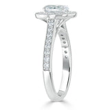 1.35ct Oval Cut Moissanite Halo Engagement Ring, Tiffany Style,  Available in White Gold, Platinum, Rose Gold or Yellow Gold