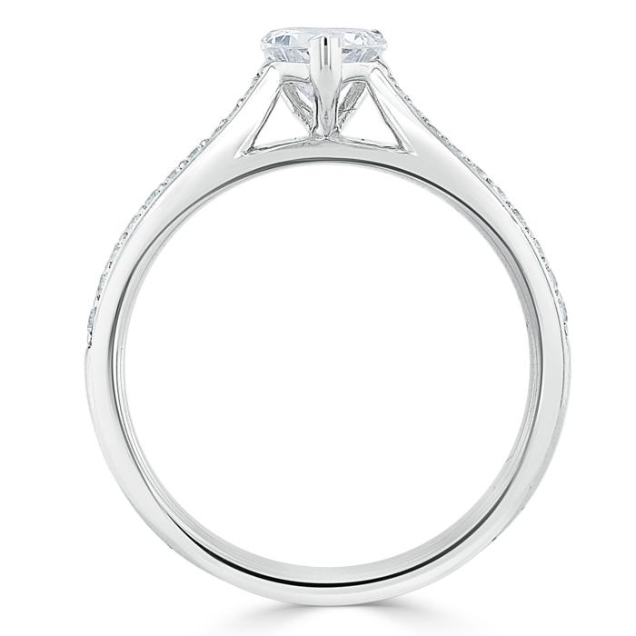 1.20ct  Heart Cut Moissanite Engagement Ring, Classic Style,  Available in White Gold, Platinum, Rose Gold or Yellow Gold