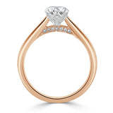 Lab-Diamond, Round Cut Engagement Ring, Classic Six Claw, Choose Your Stone Size and Metal