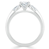 1.30ct  Oval Cut Moissanite 3 stone Engagement Ring,  Available in White Gold, Platinum, Rose Gold or Yellow Gold