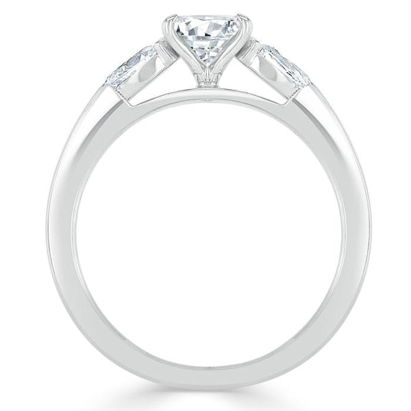 1.30ct  Oval Cut Moissanite 3 stone Engagement Ring,  Available in White Gold, Platinum, Rose Gold or Yellow Gold