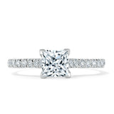 Lab-Diamond Princess Cut Engagement Ring, Classic Style, Choose Your Stone Size and Metal