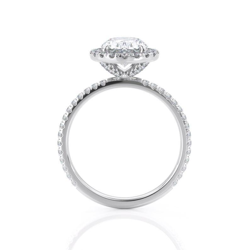 2.00ct Oval Cut Moissanite, Classic Halo Engagement Ring, Available in White Gold or Platinum