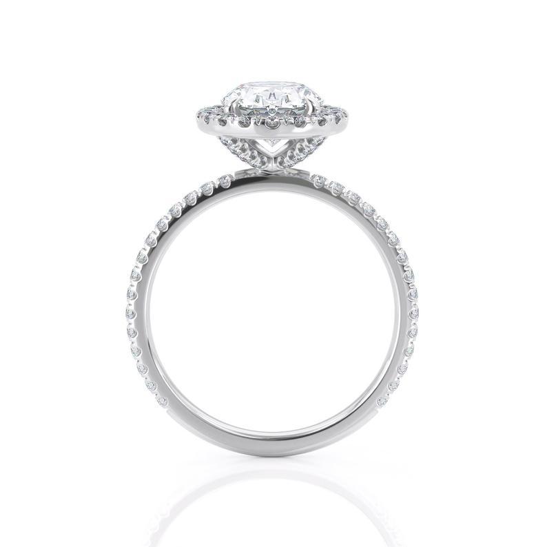 2.00ct Oval Cut Moissanite, Classic Halo Engagement Ring, Available in White Gold or Platinum