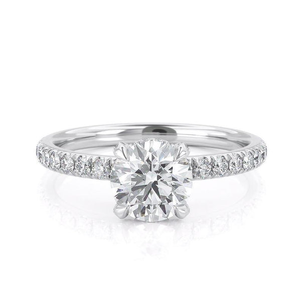 1.00ct  Round Cut Moissanite Engagement Ring, Classic Style,  Available in White Gold, Rose Gold, Yellow Gold or Platinum