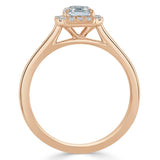 Lab-Diamond Asscher Cut Halo Engagement Ring, Choose Your Stone Size and Metal