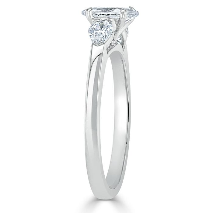 1.30ct  Oval Cut Moissanite 3 stone Engagement Ring,  Available in White Gold, Platinum, Rose Gold or Yellow Gold