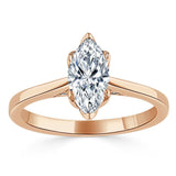 1.00ct Marquise Cut Moissanite Engagement Ring, Classic Design,  Available in White Gold, Platinum, Rose Gold or Yellow Gold