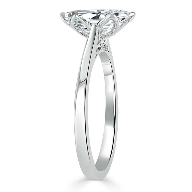 Lab-Diamond Marquise Cut Engagement Ring, Classic Design, Choose Your Stone Size and Metal