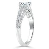 1.35ct Oval Cut Moissanite Engagement Ring, Split Shank,  Available in White Gold, Platinum, Rose Gold or Yellow Gold