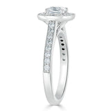 1.40ct  Cushion Cut Moissanite Halo Engagement Ring, Tiffany Style,  Available in White Gold, Platinum, Rose Gold or Yellow Gold