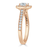 1.40ct  Cushion Cut Moissanite Halo Engagement Ring, Tiffany Style,  Available in White Gold, Platinum, Rose Gold or Yellow Gold