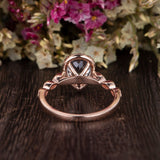 1.50ct Aqua Marine Pear Cut Halo Engagement Ring, Vintage Design, Choose Your Metal