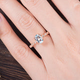 1.25ct Aqua Marine Oval Cut Engagement Ring, Vintage Design, Choose Your Metal