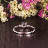 0.50ct Aqua Marine Round Cut Engagement Ring, Vintage Design, Choose Your Metal