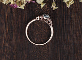 1.50ct Aqua Marine Pear Cut Engagement Ring, Vintage Design, Choose Your Metal