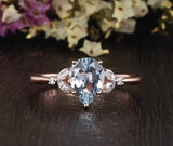 1.50ct Aqua Marine Pear Cut Engagement Ring, Vintage Design, Choose Your Metal