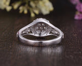 Round Cut Moissanite Cluster Engagement Ring, Vintage Design, Choose Your Metal