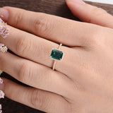 1.75ct Emerald Cut Lab Grown Emerald Engagement Ring, Vintage Design, Choose Your Metal