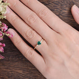 0.50ct Round Lab Grown Emerald Engagement Ring, Vintage Design, Choose Your Metal