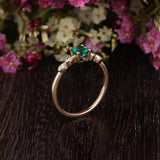 0.50ct Round Lab Grown Emerald Engagement Ring, Vintage Design, Choose Your Metal