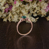 1.00ct Pear Cut Lab Grown Emerald Engagement Ring, Vintage Design, Choose Your Metal