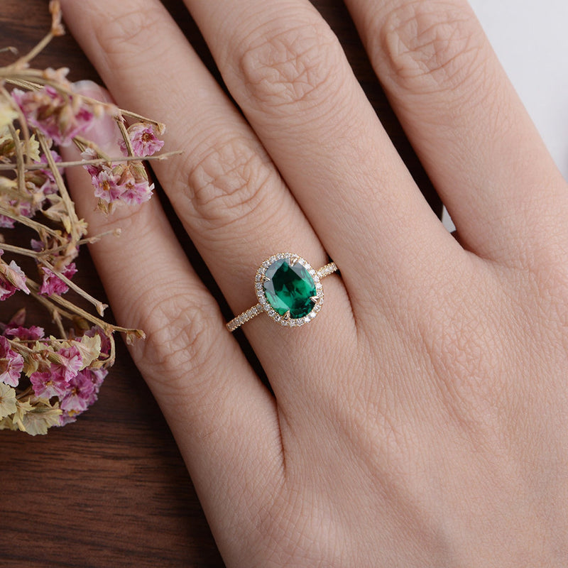 Gold Double Emerald Ring » JewelryThis - Custom Jewelry