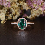 2.00ct Oval Cut Lab Grown Emerald Engagement Ring, Vintage Design, Choose Your Metal