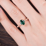 1.25ct Oval Cut Lab Grown Emerald Engagement Ring, Vintage Design, Choose Your Metal