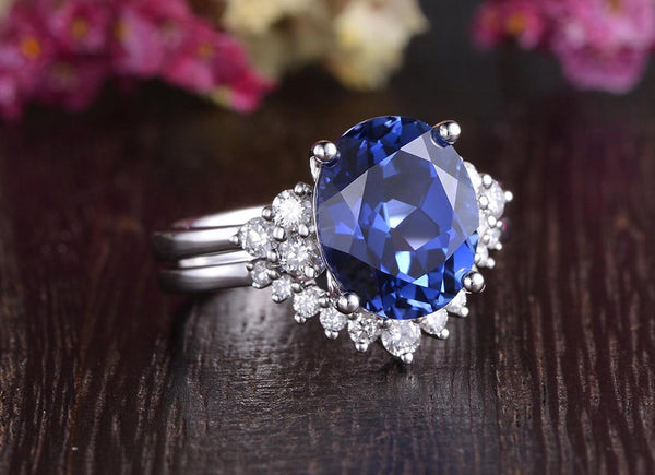 EYIKA Luxury Women Charms Oval Created Sapphire Ruby Emerald Zircon Flower  Rings Bridal Wedding Engagement Dubai Jewelry Gift - AliExpress