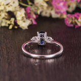 0.75ct Lab Created Blue Sapphire Engagement Ring, Vintage Design, Available In All Metal Types