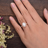 Oval Cut Moissanite Engagement Ring, Vintage Halo Design, Choose Your Stone Size & Metal